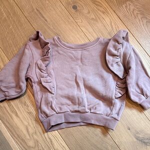 Zara Ruffle Sleeve Sweatshirt - Lilac